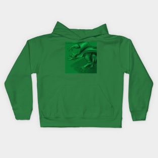 green emerald dragon ecopop in wonder sketch Kids Hoodie